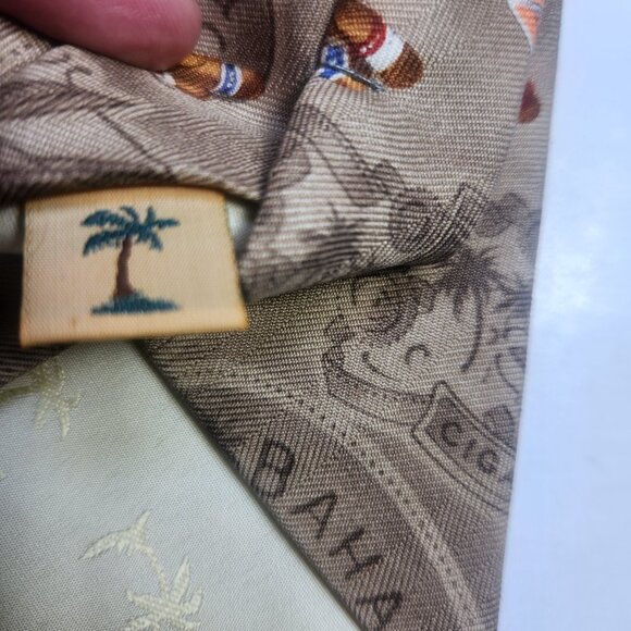 Tommy Bahama Men's Necktie Silk Handmade Havana Smoker Cigar New with Tags - Picture 6 of 7